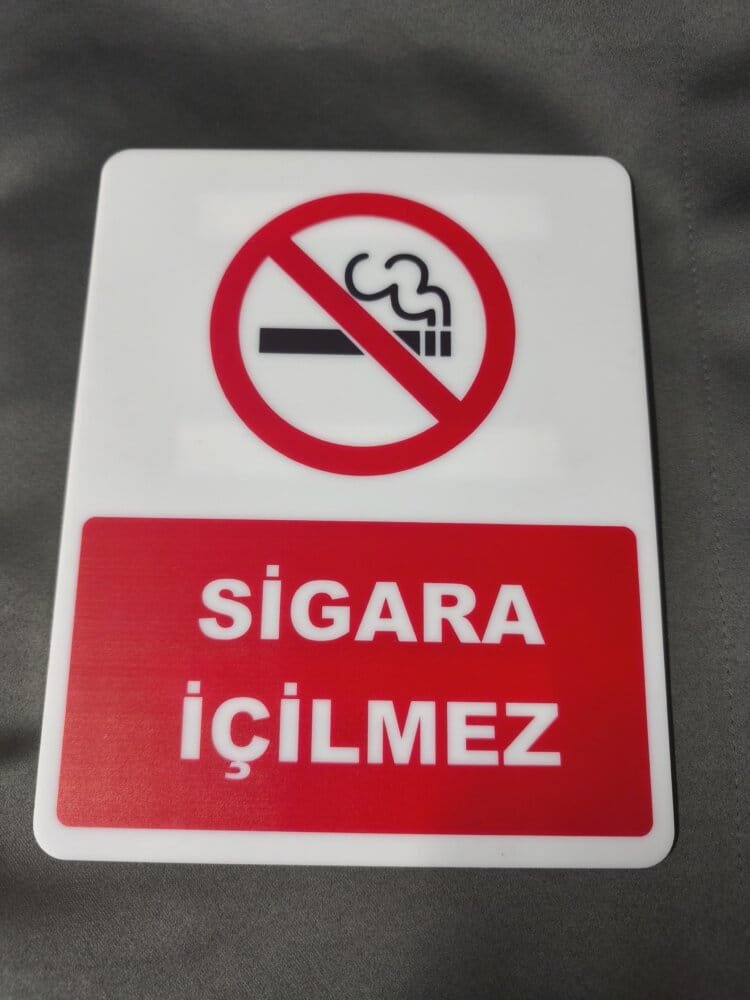 Sigara İçilmez Tabelası Pleksi - Görsel 4