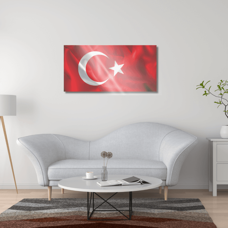 Türk Bayragı Cam Tablo