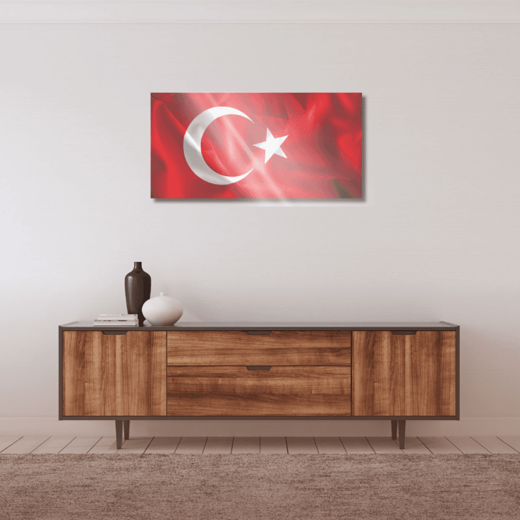 Türk Bayragı Cam Tablo - Görsel 3